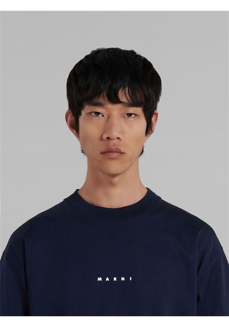 logo t-shirt man navy MARNI | HUMU0223P1 USCS87LOB99